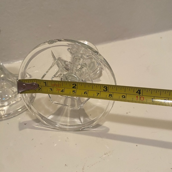 Vintage Clear 4.25” Glass Candlesticks- Set of 4 - Picture 10 of 10
